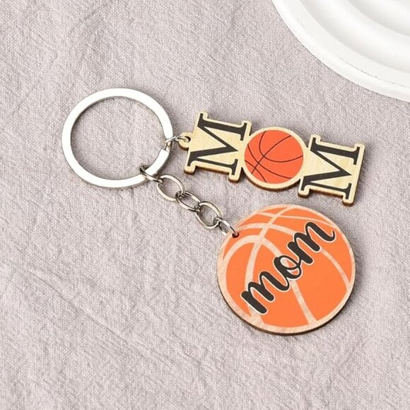 Wooden Basketball Mom Keychain - Picture 5 of 5